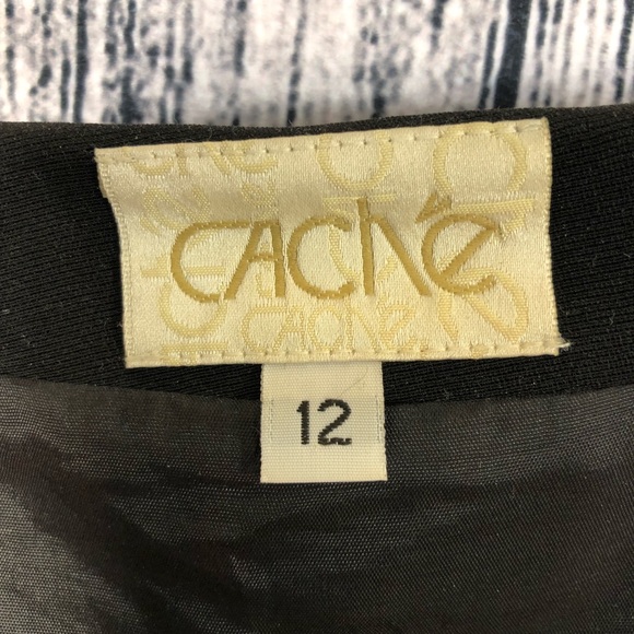 Cache Maxi Long Side Zipper Black Skirt Size 12 - Picture 4 of 7